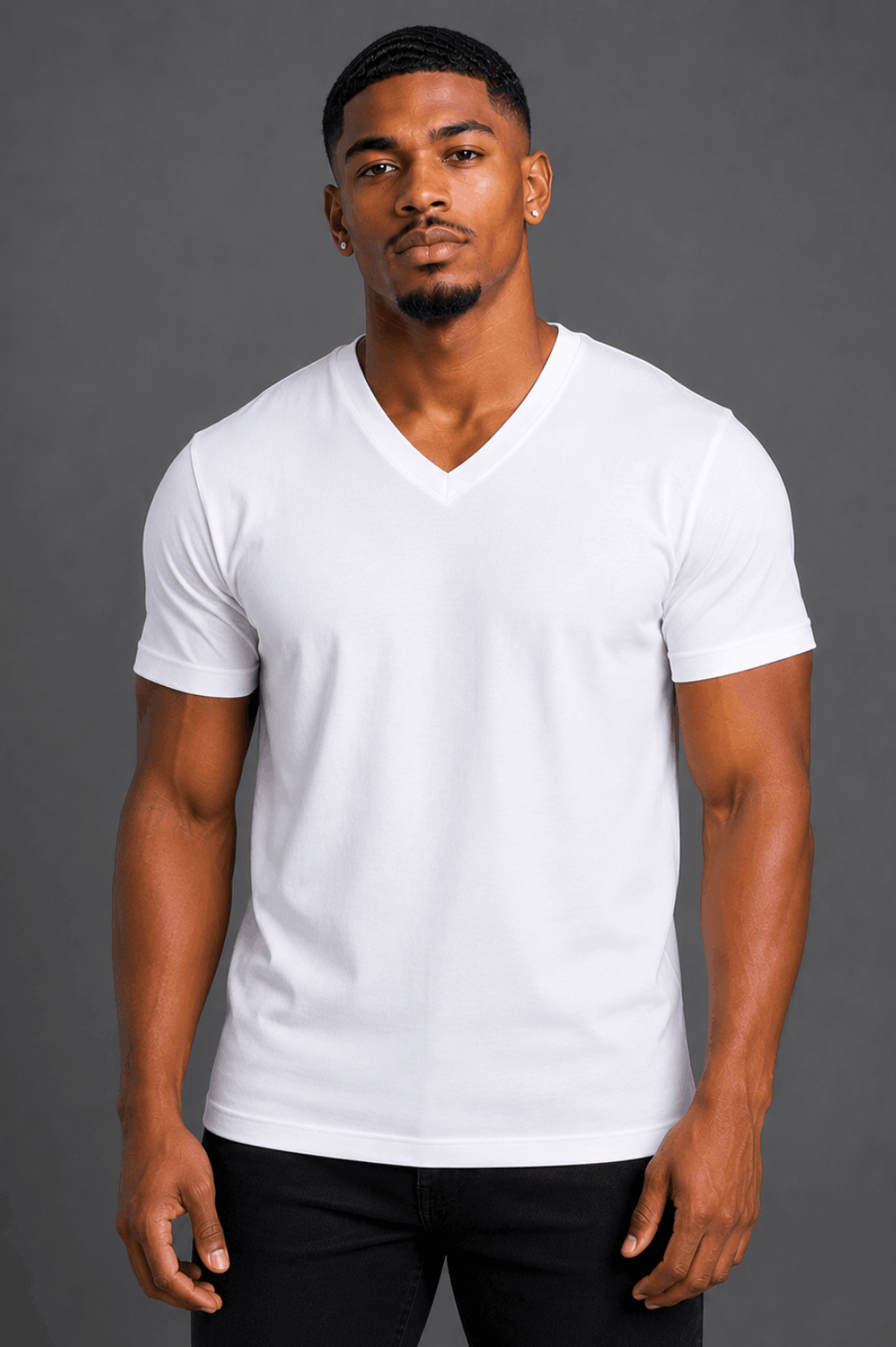 v-neck white front